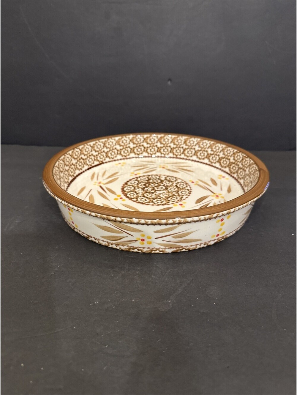 Temptations By Tara Old World Brown 9" Round Quiche Baking Dish